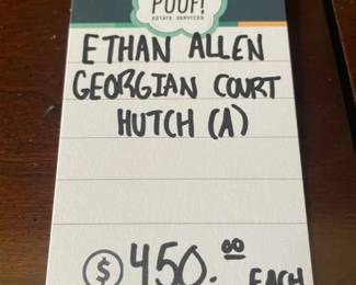 Ethan Allen Georgian Court Hutch