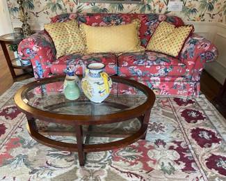 Round Coffee Table, Perlmutter Sofa