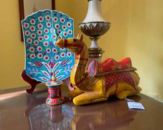 Wooden Indian Camel, Turkish Ceramic Platter