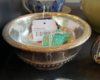 Antique Tibetan tea cup, Zuni Turquoise Ram