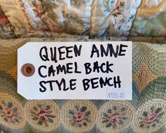 Queen Anne Camel Back Style Bench