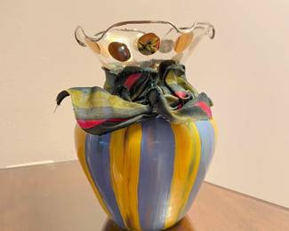 Mackenzie Childs Ruffle Top Vase