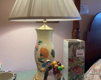 Antique Chinese Hat Stand, Asian Style Table Lamp, Royal Doulton Biddy Pennyfarthing