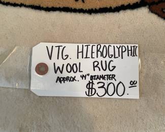 VTG Hieroglyphic Wool Rug