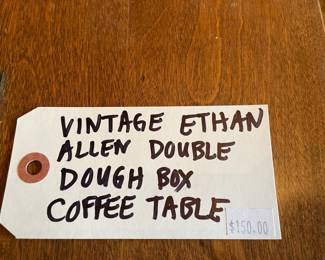 Vintage Ethan Allen Double Dough Box Coffee Table