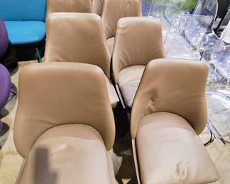 Moltini and Cie tan leather chairs