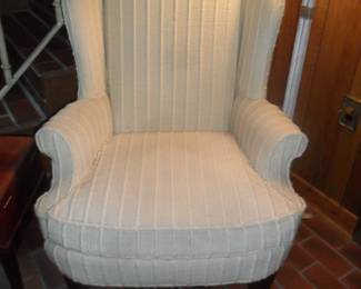 Cream color wing back chair