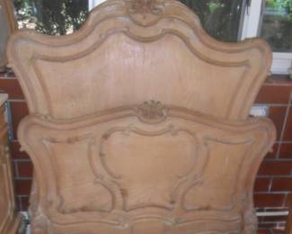 French Provincial bedroom set: Twin bed, dresser with mirror and night stand