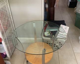 Glass top round occasional table