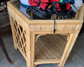 Wicker side table