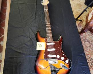Fender Stratocaster electric guitar with Roland GK-2A midi pickup (pickup has been removed)