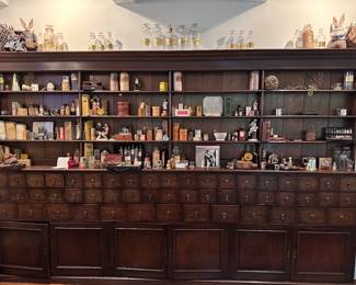 Antique Apothecary 
12’2”w x 7’9”h x 9 1/2” d
