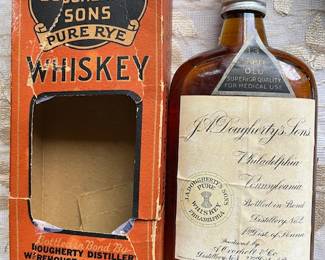 Pure Rye Whiskey..J. A. Dougherty's & Sons..never opened.