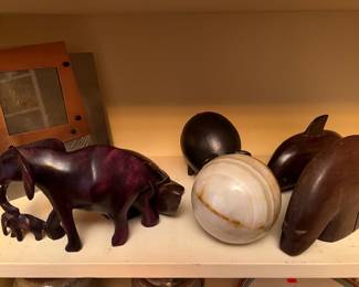 Copper frame....wood animals...