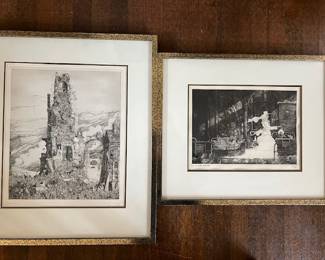 Artist is Philippe Mohlitz (French/1941-2019 On the left title "The Tower" Right the title "Ministry of the Poor"