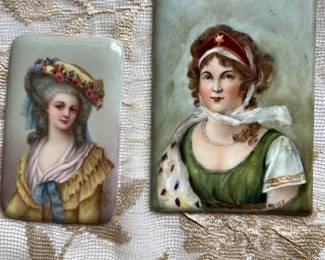 Antique porcelain portraits