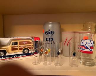 Budweiser Outdoors die cast metal tuck, decorative glasses, etc