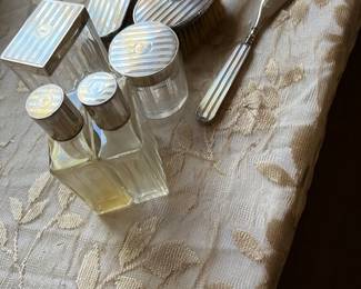 Sterling Silver seven piece dressing set