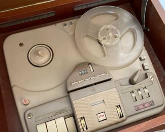 Grundig stereo console, Turntable, tuner and reel to reel.
