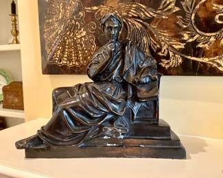 Pair of bronze lounging figural sculptures
$150