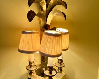 Pair of unlacquered brass sconces
$400
