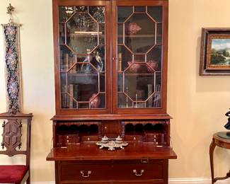 20th century Chippendale style mahogany secretary bookcase
$800