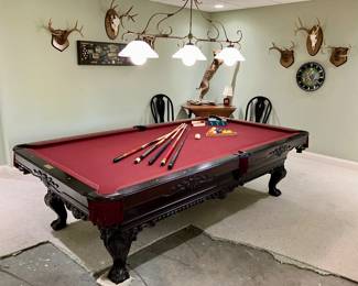 Olhausen “St. Andrews” 9ft tournament size pool table w/cues, balls, and accessories
$5500