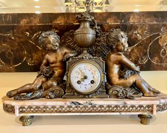 French bronze mantle clock
$350