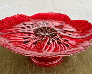 Lovely Red Footed Dessert Server