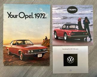 Opel 1972, Triumph & VW Brochures