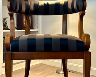 Upholstered Wood Carved Armchair