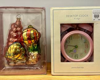 Xmas Ornament & Pottery Barn Kids Desktop Clock