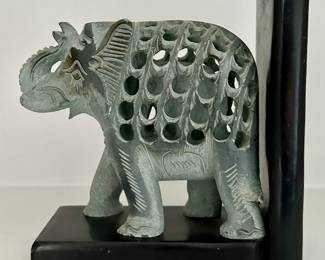 Soapstone Elephant Bookend