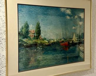 "Red Boats," Claude Monet Framed Print