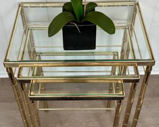 Brass & Glass Nesting Tables