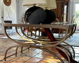 Glass & Iron Console Table
