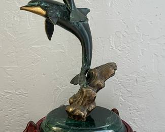 Bronze Dolphin Statue