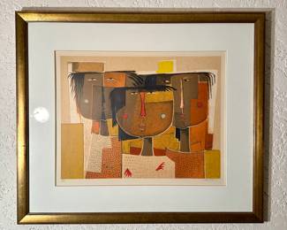 "Three Girls," Signed Angel Botello 34/150