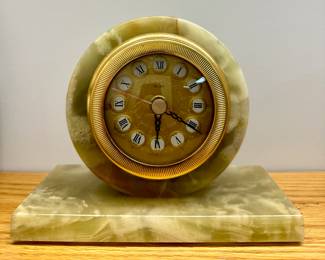 Vintage Green Onyx Clock