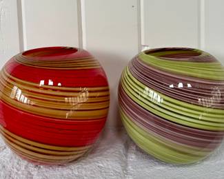 (2) Art Glass Vases