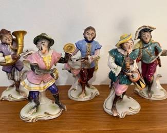 5 Dresden porcelain monkey band