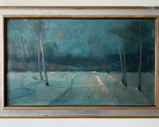 Gorgeous oil painting of country landscape by Sven Svensen