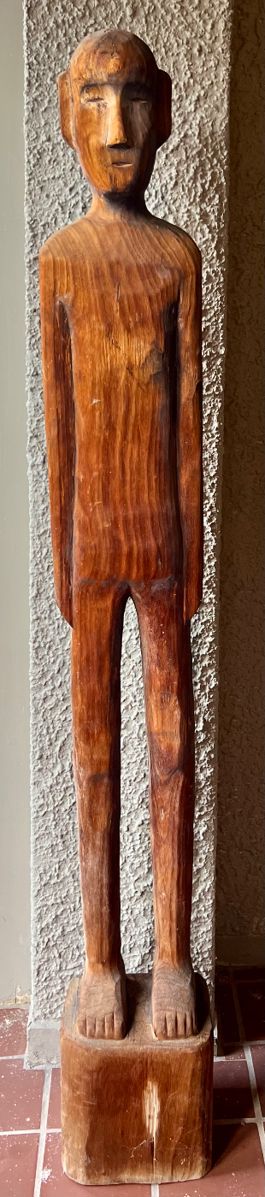 Vintage Carved Wood Statue of Standing Man
