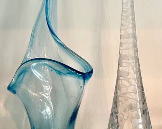 Art Glass Vase & Vicke Lindstrand for Kosta Boda Crystal Giraffe 