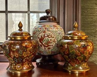 Vintage Cloisonne Ginger Jars