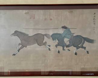 Chinese Man on Horseback Framed Print