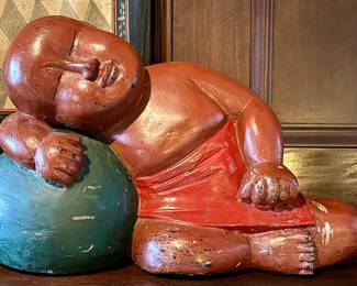 Vintage Chinese Carved Resting Buddha