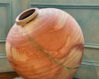 Raku Pottery Vase, Signed Perkins