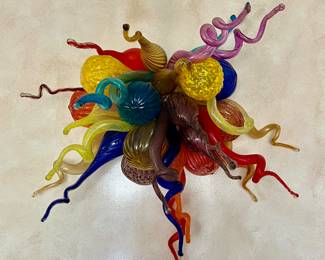 Chihuly Style Blown Glass Lamp