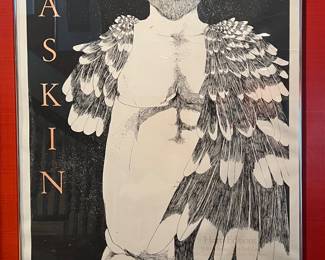 Framed Leonard Baskin Exhibition Poster 1978